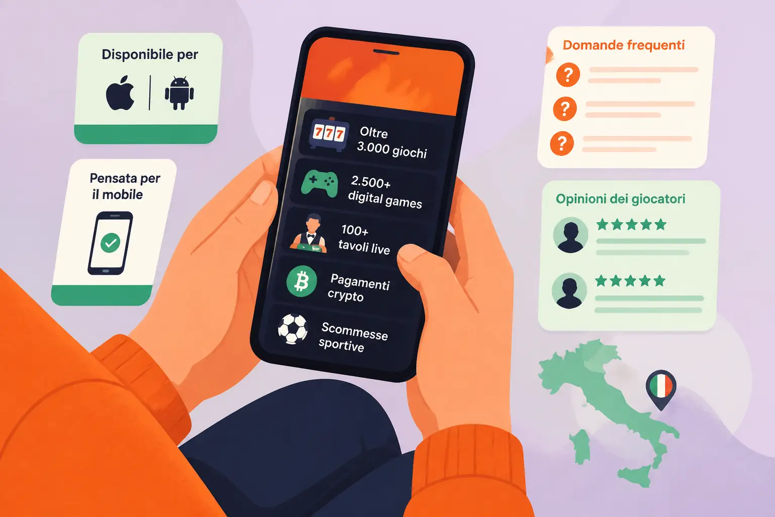 App Ardente Casino per Italia su mobile visual guide for Ardente Casino