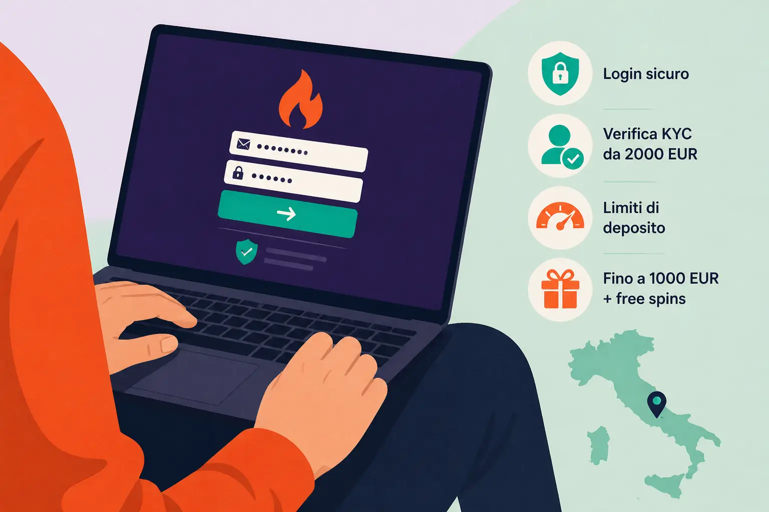Ardente Casino Login – Accesso al conto Italia visual guide for Ardente Casino