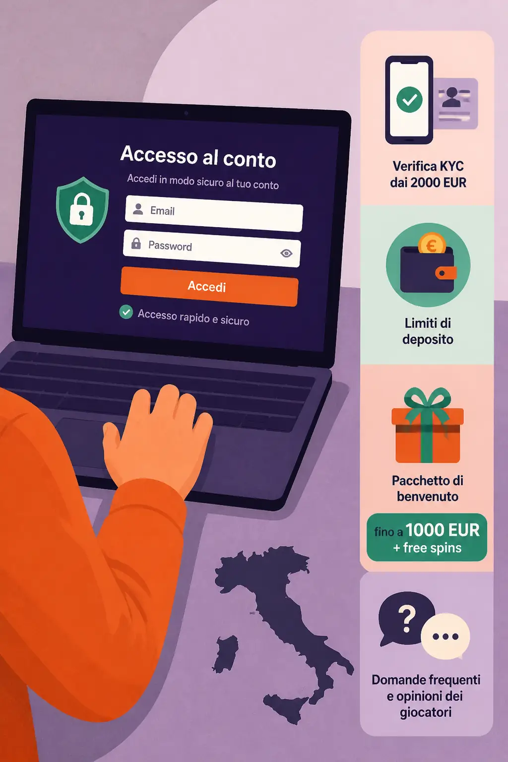 Ardente Casino Login – Accesso al conto Italia visual guide for Ardente Casino